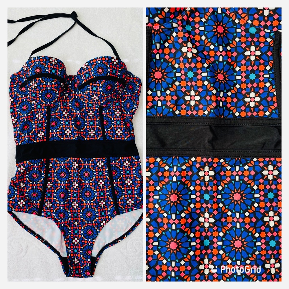Primark Geometric Floral One Piece Bathing Suit
